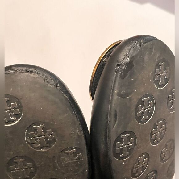 Tory Burch Black Leather Reva Ballet Flats Size 8.5 - Picture 8 of 10